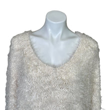 Load image into Gallery viewer, Anthropologie | Women&#39;s Knitted and Knotted Ivory Fuzzy Pullover Sweater | Size: L
