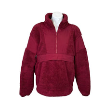 Load image into Gallery viewer, Pink | Women&#39;s Burgundy Quarter Zip Fleece Pullover | Size: L
