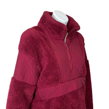 Load image into Gallery viewer, Pink | Women&#39;s Burgundy Quarter Zip Fleece Pullover | Size: L
