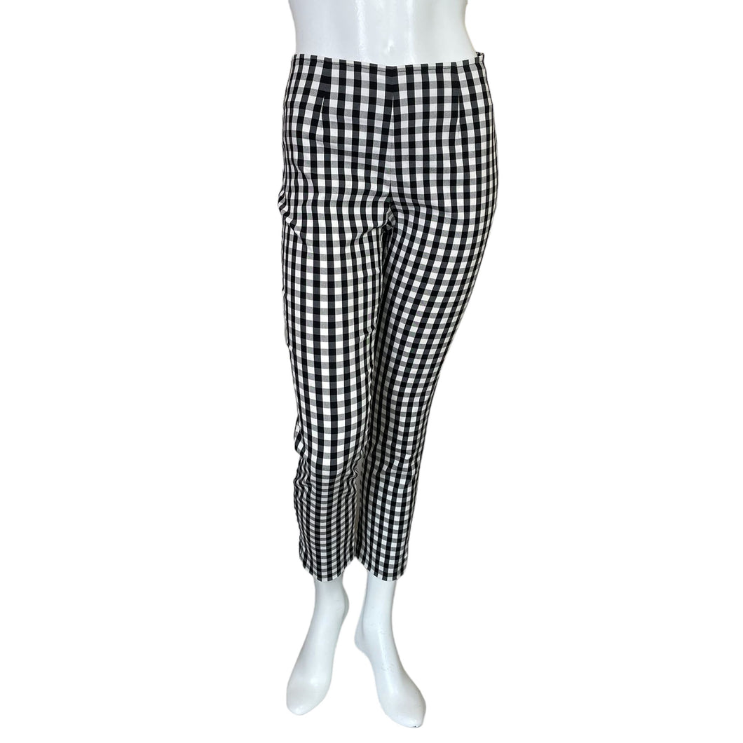 A New Day | Women's Black, White and Blue Gingham Print Pants | Size: 4