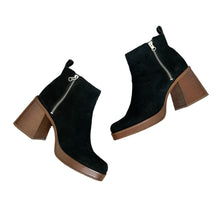 Load image into Gallery viewer, Copper Key | Women&#39;s Black Suede Solstice Platform Ankle Boots | Size: 9.5
