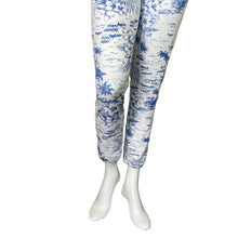 Load image into Gallery viewer, Goldie Lewinter | Women&#39;s Blue and White Tropical Print Pull On Pants | Size: S
