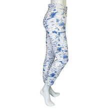 Load image into Gallery viewer, Goldie Lewinter | Women&#39;s Blue and White Tropical Print Pull On Pants | Size: S
