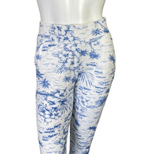 Load image into Gallery viewer, Goldie Lewinter | Women&#39;s Blue and White Tropical Print Pull On Pants | Size: S
