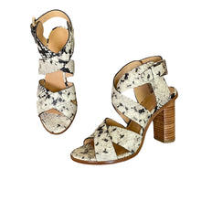 Load image into Gallery viewer, Joie | Women&#39;s Avery Python Leather Buckle Strap Sandal | Size: 37.5
