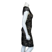 Load image into Gallery viewer, L&#39;Agence | Women&#39;s Black Shimmer Lace Fitted Dress with Silk Slip | Size: 4
