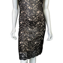 Load image into Gallery viewer, L&#39;Agence | Women&#39;s Black Shimmer Lace Fitted Dress with Silk Slip | Size: 4
