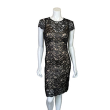 Load image into Gallery viewer, L&#39;Agence | Women&#39;s Black Shimmer Lace Fitted Dress with Silk Slip | Size: 4
