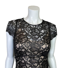 Load image into Gallery viewer, L&#39;Agence | Women&#39;s Black Shimmer Lace Fitted Dress with Silk Slip | Size: 4
