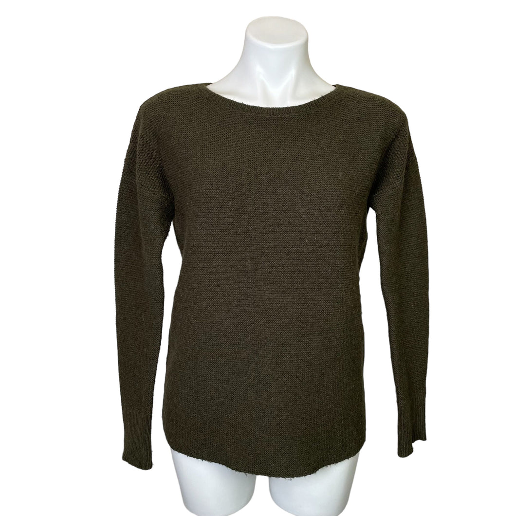 White + Warren | Women's Green Knit Wool Blend Pullover Sweater | Size: XS