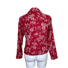 Load image into Gallery viewer, Coldwater Creek | Women&#39;s Red and White Floral Linen Blend Jacket | Size: S
