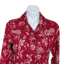 Load image into Gallery viewer, Coldwater Creek | Women&#39;s Red and White Floral Linen Blend Jacket | Size: S
