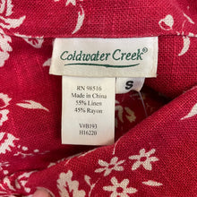 Load image into Gallery viewer, Coldwater Creek | Women&#39;s Red and White Floral Linen Blend Jacket | Size: S
