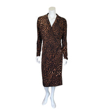 Load image into Gallery viewer, Ralph Lauren | Women&#39;s Animal Print Long Sleeve Wrap Dress with Tags | Size: 16
