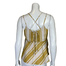 Load image into Gallery viewer, Max &amp; Co | Women&#39;s Harvest Yellow and Cream Stripe 100% Linen Tank Top | Size: S
