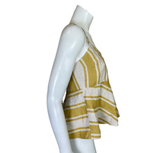 Load image into Gallery viewer, Max &amp; Co | Women&#39;s Harvest Yellow and Cream Stripe 100% Linen Tank Top | Size: S
