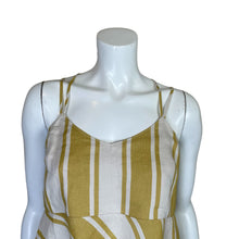 Load image into Gallery viewer, Max &amp; Co | Women&#39;s Harvest Yellow and Cream Stripe 100% Linen Tank Top | Size: S
