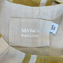 Load image into Gallery viewer, Max &amp; Co | Women&#39;s Harvest Yellow and Cream Stripe 100% Linen Tank Top | Size: S
