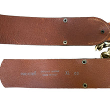 Load image into Gallery viewer, Fabio Corti | Women&#39;s Brown and Gold Chain Leather Belt | Size: XL
