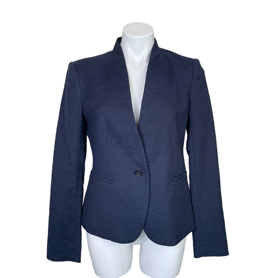 Loft | Women's Blue Twill Single Button Blazer Jacket | Size: 6