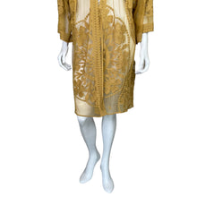 Load image into Gallery viewer, Umgee | Women&#39;s Mustard Yellow Lace Short Sleeve Tie Waist Kimono | Size: L
