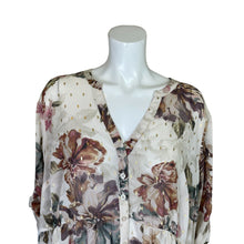 Load image into Gallery viewer, Torrid | Women&#39;s Cream Floral Print Sheer Button Down Long Sleeve Dress | Size: 3X
