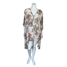 Load image into Gallery viewer, Torrid | Women&#39;s Cream Floral Print Sheer Button Down Long Sleeve Dress | Size: 3X
