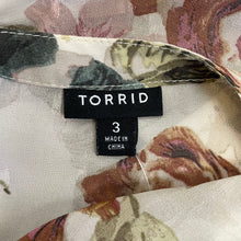 Load image into Gallery viewer, Torrid | Women&#39;s Cream Floral Print Sheer Button Down Long Sleeve Dress | Size: 3X
