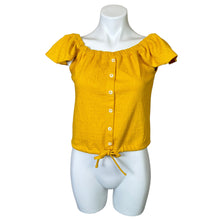 Load image into Gallery viewer, Madewell | Women&#39;s Yellow Button Down Tie Front Top | Size: S
