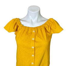 Load image into Gallery viewer, Madewell | Women&#39;s Yellow Button Down Tie Front Top | Size: S
