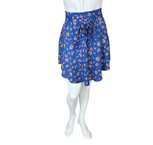 Load image into Gallery viewer, H &amp; M | Women&#39;s Blue and Floral Print Tie Waist Skirt | Size: 8
