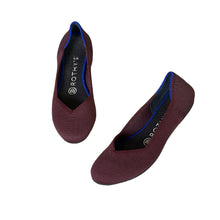 Load image into Gallery viewer, Rothy&#39;s | Women&#39;s Burgundy and Blue Round Toe Flats | Size: 5.5
