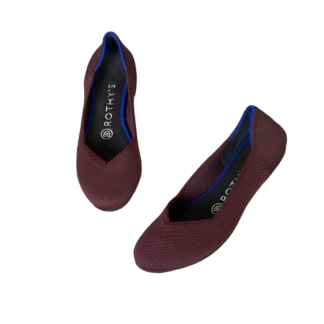 Rothy's | Women's Burgundy and Blue Round Toe Flats | Size: 5.5