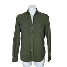 Load image into Gallery viewer, Frank &amp; Eileen | Women&#39;s Olive Green Soft Button Down Top | Size: XS
