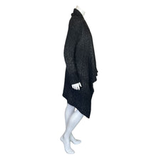 Load image into Gallery viewer, Eileen Fisher | Women&#39;s Black and Gray Knit Alpaca Blend Open Cardigan Sweater | Size: S
