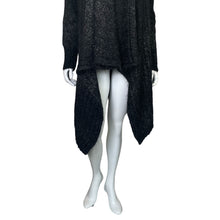 Load image into Gallery viewer, Eileen Fisher | Women&#39;s Black and Gray Knit Alpaca Blend Open Cardigan Sweater | Size: S
