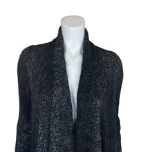 Load image into Gallery viewer, Eileen Fisher | Women&#39;s Black and Gray Knit Alpaca Blend Open Cardigan Sweater | Size: S
