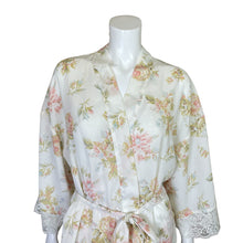 Load image into Gallery viewer, Victoria&#39;s Secret | Women&#39;s Vintage Cream Floral Sleep Slip and Kimono Set | Size: M
