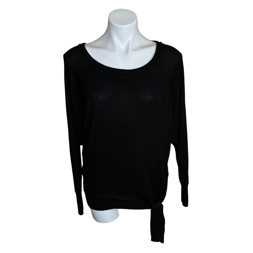 Express | Women's Black Knit Long Sleeve Tie Front Sweater | Size: XS