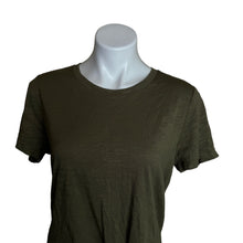 Load image into Gallery viewer, Social Standard | Women&#39;s Olive Green Short Sleeve Tie Front Tee with Tags | Size: L
