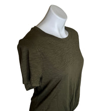 Load image into Gallery viewer, Social Standard | Women&#39;s Olive Green Short Sleeve Tie Front Tee with Tags | Size: L
