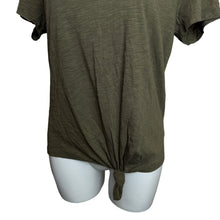 Load image into Gallery viewer, Social Standard | Women&#39;s Olive Green Short Sleeve Tie Front Tee with Tags | Size: L
