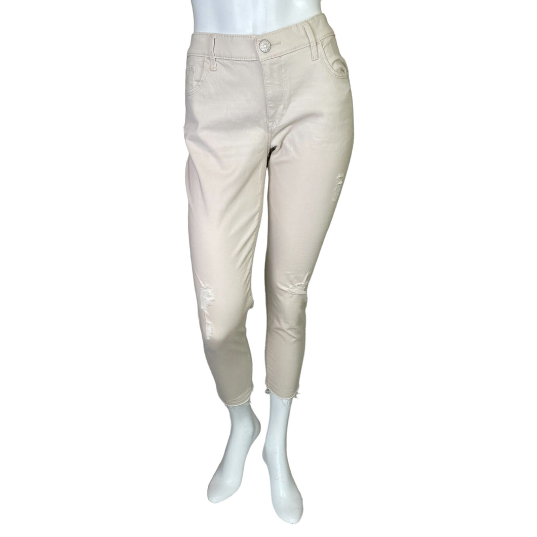 Express | Women's Cream Stretch Cropped Midrise Legging | Size: 8