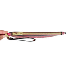 Load image into Gallery viewer, A New Day | Women&#39;s Flat Pink and Floral Print Zip Top Flat Clutch
