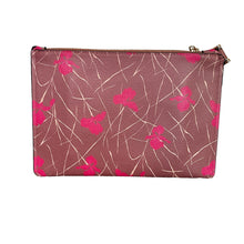 Load image into Gallery viewer, A New Day | Women&#39;s Flat Pink and Floral Print Zip Top Flat Clutch
