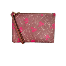 Load image into Gallery viewer, A New Day | Women&#39;s Flat Pink and Floral Print Zip Top Flat Clutch
