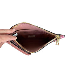 Load image into Gallery viewer, A New Day | Women&#39;s Flat Pink and Floral Print Zip Top Flat Clutch
