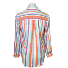 Load image into Gallery viewer, Women&#39;s Bright and Colorful Stripe Button Down Top | Size: S
