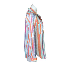 Load image into Gallery viewer, Women&#39;s Bright and Colorful Stripe Button Down Top | Size: S
