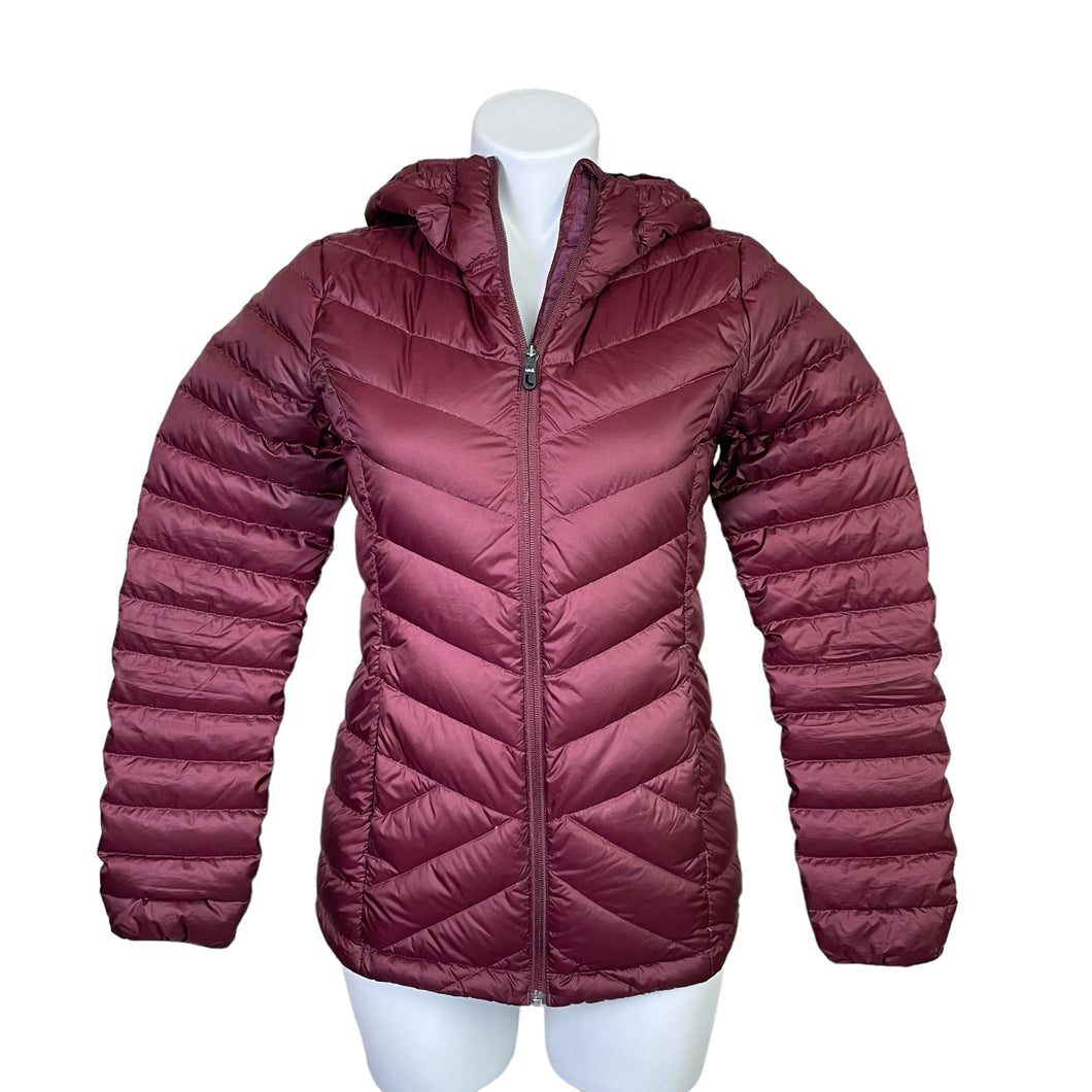 Lole | Women's Burgundy Hooded Down Puffer Jacket | Size: XS